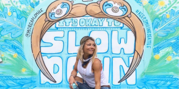 Morgan Zion与她的作品《Slow Down》（via Ins：morgan_smile_design