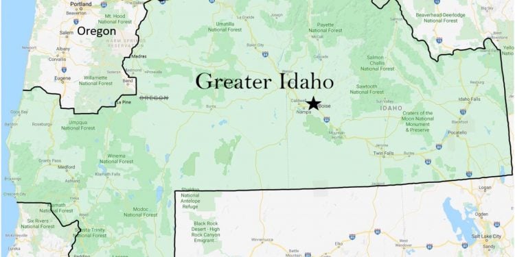 Proposed Greater Idaho from Citizens for a Greater Idaho